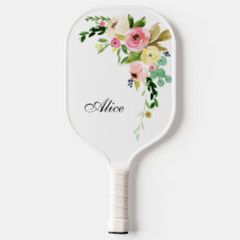 Beautiful Custom Floral Pickleball Paddle