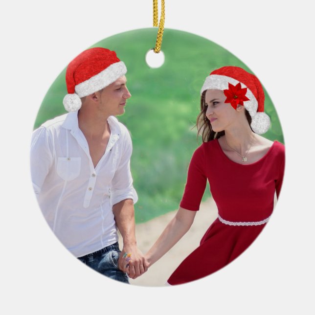 Beautiful Custom Foto Weihnachts Keramik Ornament (Vorne)