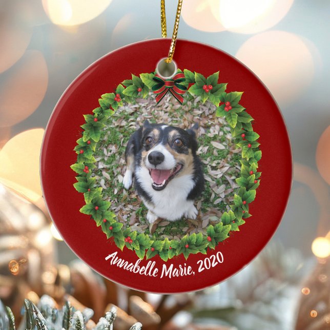 Beautiful Custom Pet Foto Weihnachten Keramik Ornament (Von Creator hochgeladen)
