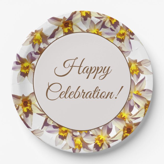 Beautiful Daffodien Blume Custom Paper Teller (Vorderseite)