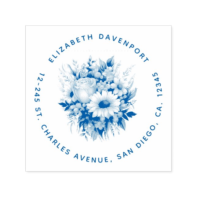 Beautiful Daisies Blume Bouquet Adresse Permastempel (Design)