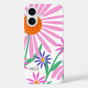 Beautiful Daisies kundenspezifische Monogramm Tele iPhone 16 Hülle