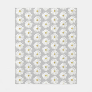 Beautiful Daisy Blume auf Light Gray Fleecedecke