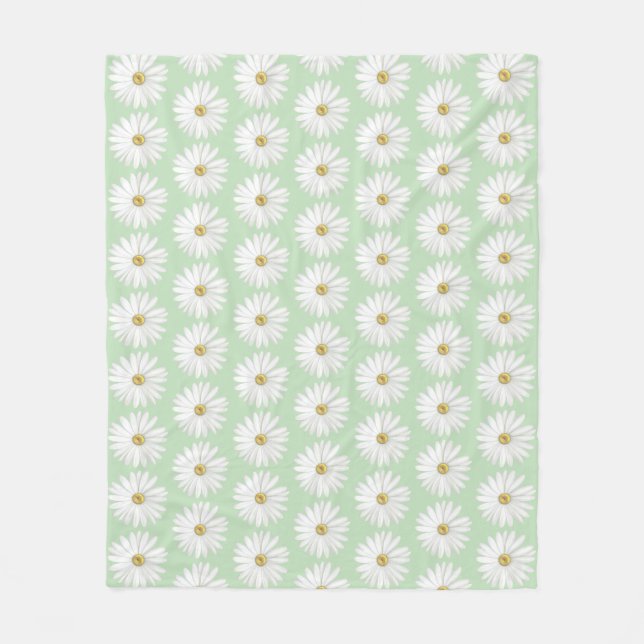 Beautiful Daisy Blume auf Light Green Fleecedecke (Vorderseite)