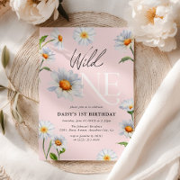 Beautiful Daisy Wild One Girl 1. Geburtstag Einlad