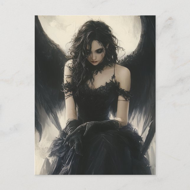 Beautiful Dark Angel Fantasy Postkarte (Vorderseite)