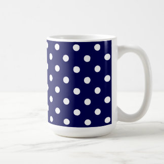 Beautiful Dark Blue And Stylish White Polka Dots Kaffeetasse
