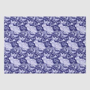 Beautiful Dark Blue & White Rabbit Dedham Delft Seidenpapier