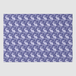 Beautiful Dark Blue & White Rabbit Dedham Delft Seidenpapier