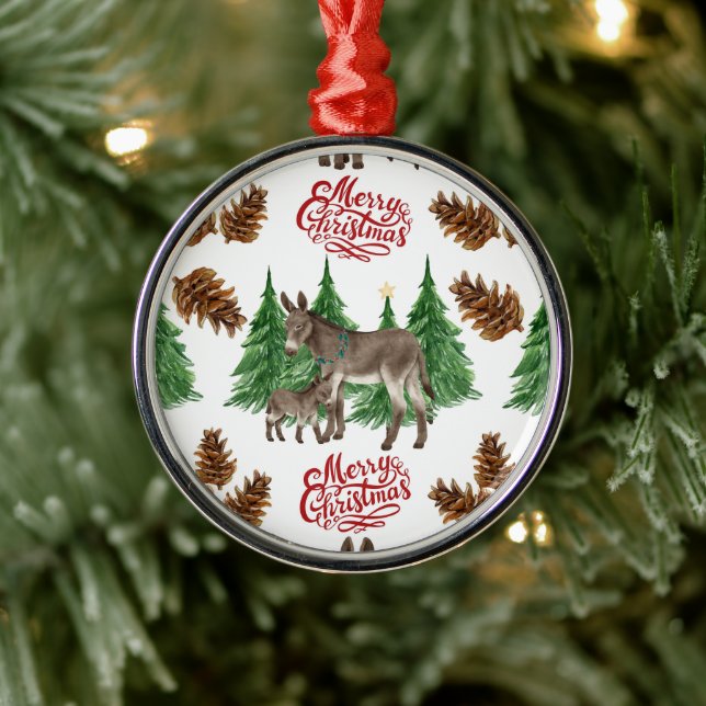 Beautiful Donkeys Christmas Ornament Keepsake (Baum)