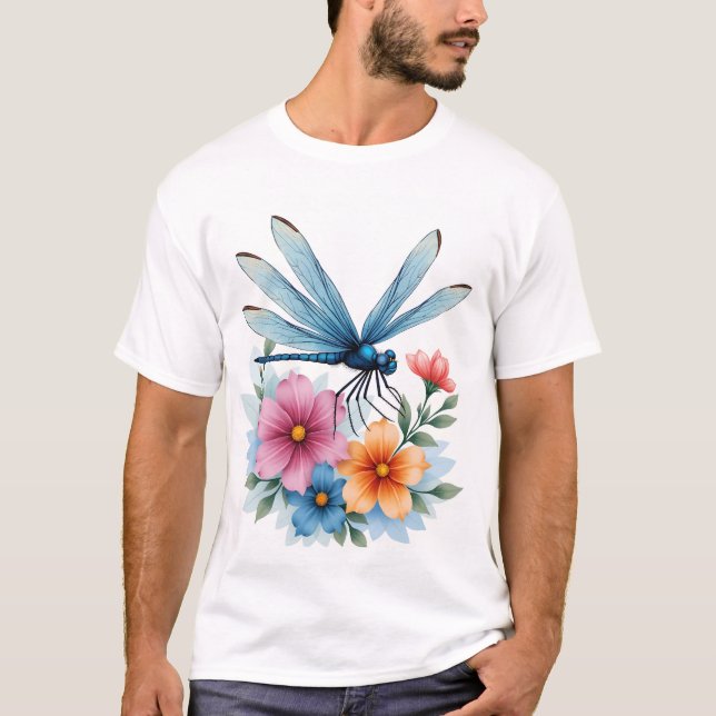 Beautiful Dragonfly Watercolor Art Insect Lover Ea T-Shirt (Vorderseite)