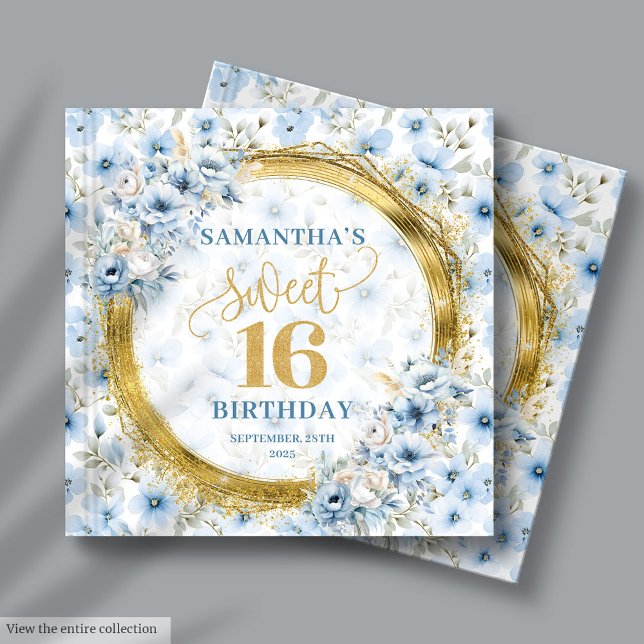 Beautiful Dusty Blue 16 . Geburtstag Gästebuch (Beautiful Dusty Blue Sweet Sixteen Guest Book Gift)