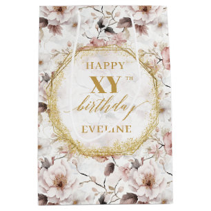 Beautiful Dusty Pink Boho Gold Geburtstagsgeschenk Mittlere Geschenktüte