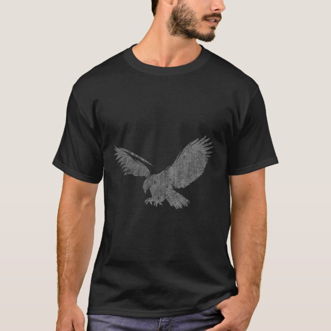 Beautiful Eagle American Bird Silhouette Flying Vi T-Shirt (Vorderseite)