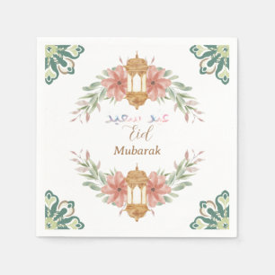 Beautiful Eid Mubarak Ramadan Blume Wreath Lamp Serviette