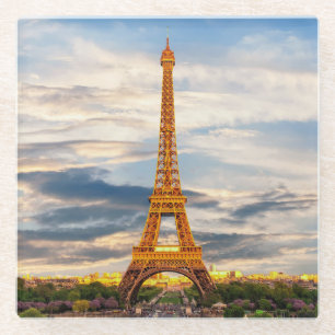 Beautiful Eiffel Tower Paris Frankreich Glasuntersetzer