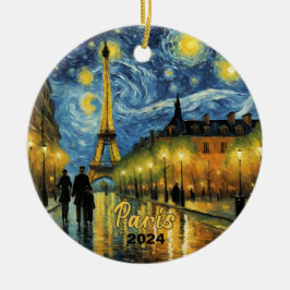 Beautiful Eiffel Tower Paris Souvenir Keramik Ornament