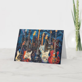 Beautiful Electric Guitars Birthday Card Feiertagskarte