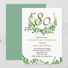 Beautiful Elegant 80. Geburtstag Einladungen Wo/Ma