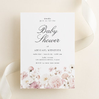 Beautiful Elegant Floral Baby Shower Einladung