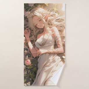 Beautiful Elf Girl Anime Badehandtuch