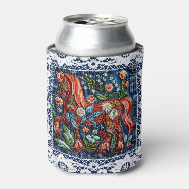 Beautiful Embroidered Horse Dosenkühler (Kanne Vorderseite)