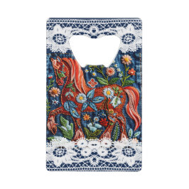 Beautiful Embroidered Horse Geldbeutel Flaschenöffner