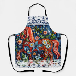 Beautiful Embroidered Horse Schürze