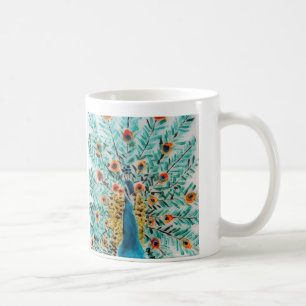 Beautiful Emerald Green Turquoise Peacock Tasse