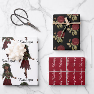 Beautiful Ethnic Girl Personalisiert Geschenkpapier Set