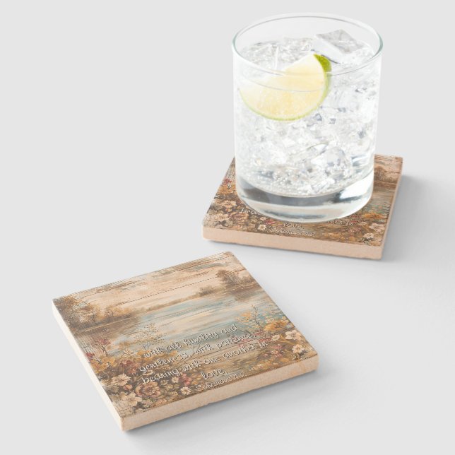 Beautiful Evening on the water Wedding  Steinuntersetzer (Seitenansicht)