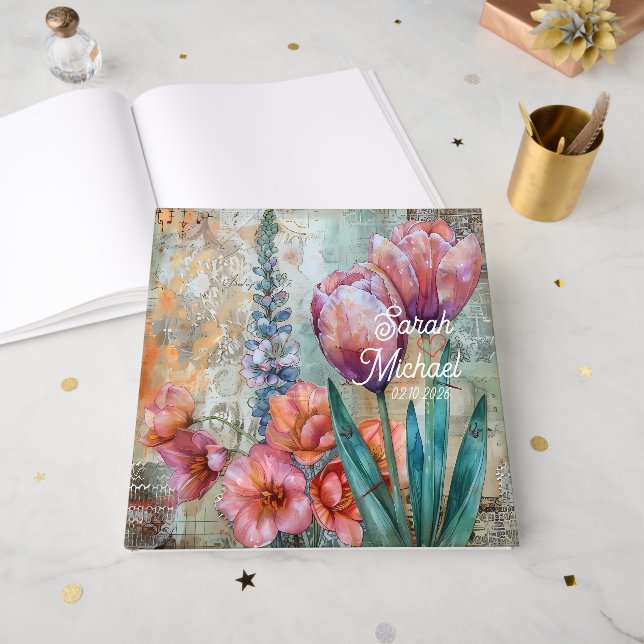 Beautiful Evening Wedding Backdrop Gästebuch (Vorderseite offen)