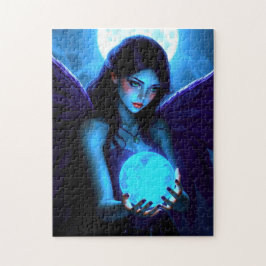 Beautiful Fairy Holds Magical Glows Orb Puzzle