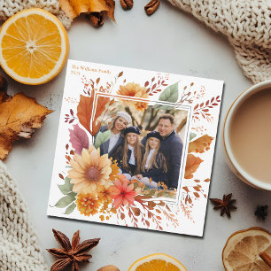 Beautiful Fall Floral Family Foto Erntedank Feiertagskarte