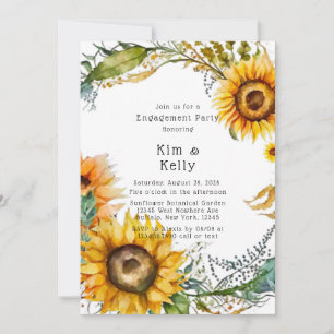 Beautiful Fall Sunflower Engagement Party Einladung