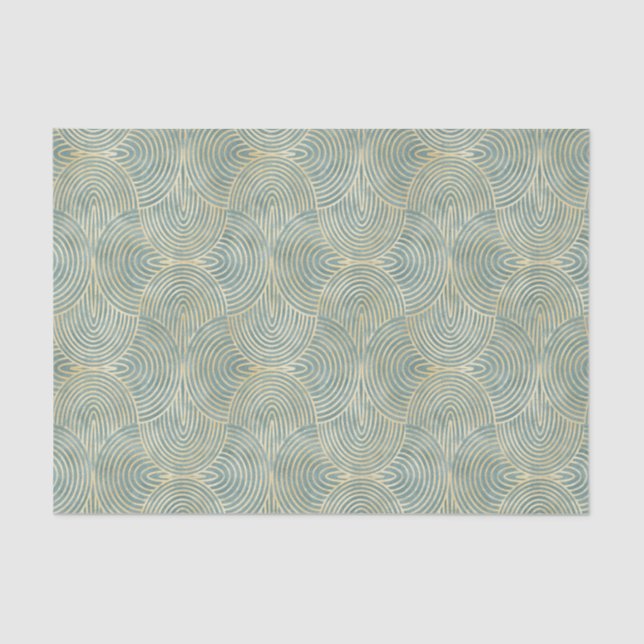 Beautiful ,fan,art deco, pattern,green colors,gre seidenpapier (Vorderseite)