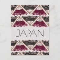 Beautiful Fan Sakura Hand Illustriert Japan