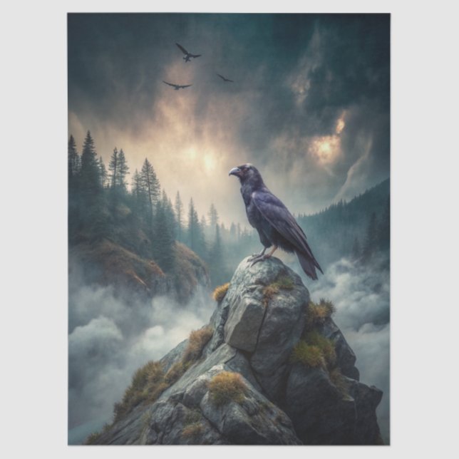 Beautiful Fantasy Gothic Raven  Seidenpapier (Vorderseite)