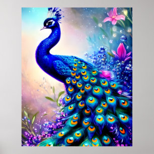 Beautiful Fantasy Peacock Poster