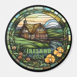 Beautiful Faux Stained Glass Ireland Souvenir Magnet
