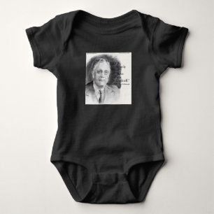 Beautiful FDR Portrait & "Fear Itself" Quote Baby Strampler