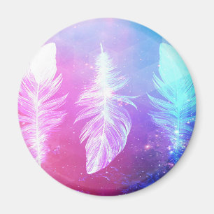 Beautiful Feathers in Space Magnet