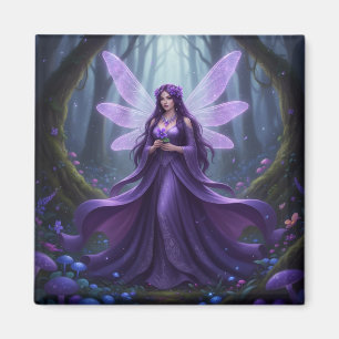 Beautiful February Amethyst Fairy Magnet