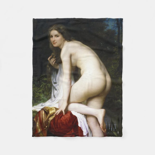 Beautiful Female Bather (von Bouguereau) Fleecedecke (Vorderseite)