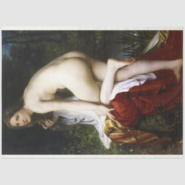 Beautiful Female Bather (von Bouguereau) Seidenpapier (Vorderseite)