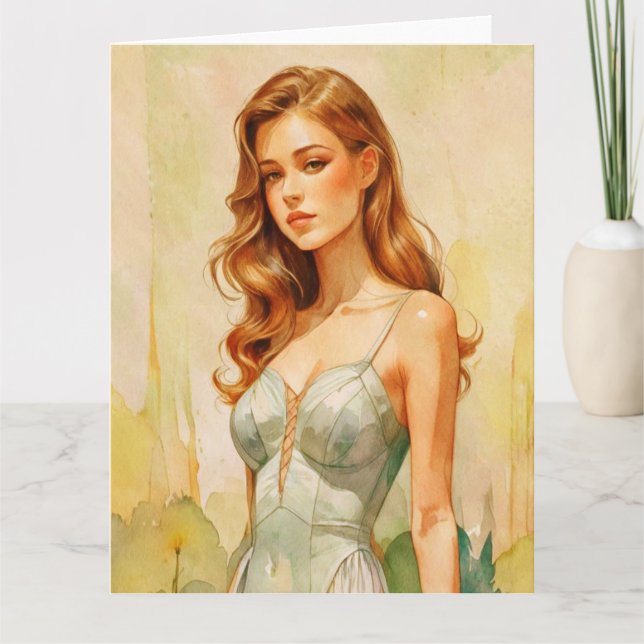 Beautiful Female  portrait Karte (Vorderseite)