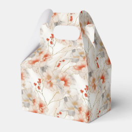 Beautiful Feminine Peach Red Floral Geschenkschachtel