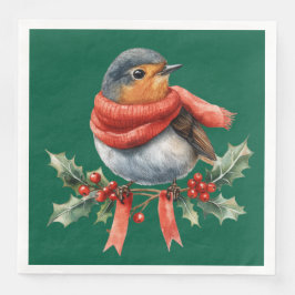 Beautiful Festive Bird Serviette