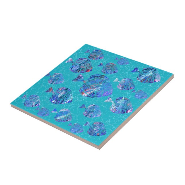Beautiful Fish Aquamarin Blue Keramik Tile Fliese (Seite)