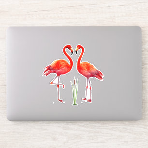 Beautiful Flamingo Couple Aufkleber